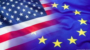 Le bandiere di USA e Europa